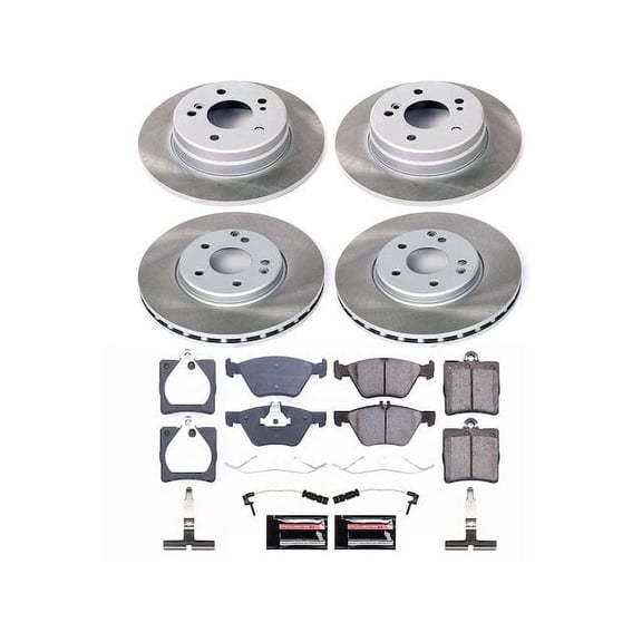 Front and Rear Brake Pad and Rotor Kit - Compatible with 2004 - 2008 Chrysler Crossfire - Power Stop
