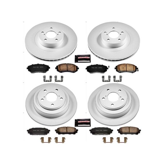 Front and Rear Brake Pad and Rotor Kit - Compatible with 2005 - 2006 Saab 9-2X Aero - Power Stop