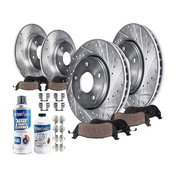 Front and Rear Brake Pad and Rotor Kit - Compatible with 2005 - 2006 Toyota Corolla XRS