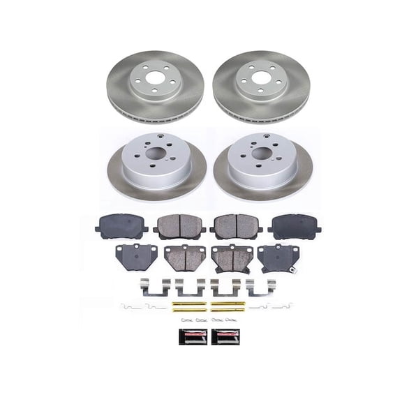 Front and Rear Brake Pad and Rotor Kit - Compatible with 2005 - 2006 Toyota Corolla