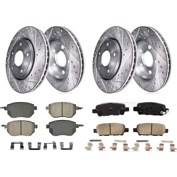 Front and Rear Brake Pad and Rotor Kit - Compatible with 2005 - 2007, 2012 Nissan Murano 2006