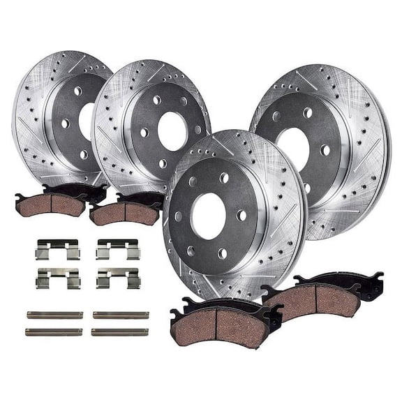 Front and Rear Brake Pad and Rotor Kit - Compatible with 2005 - 2007 Nissan TITAN 2006