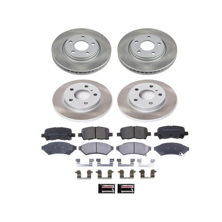 Front and Rear Brake Pad and Rotor Kit - Compatible with 2005 - 2009 Buick LaCrosse 3.8L V6 - Power Stop