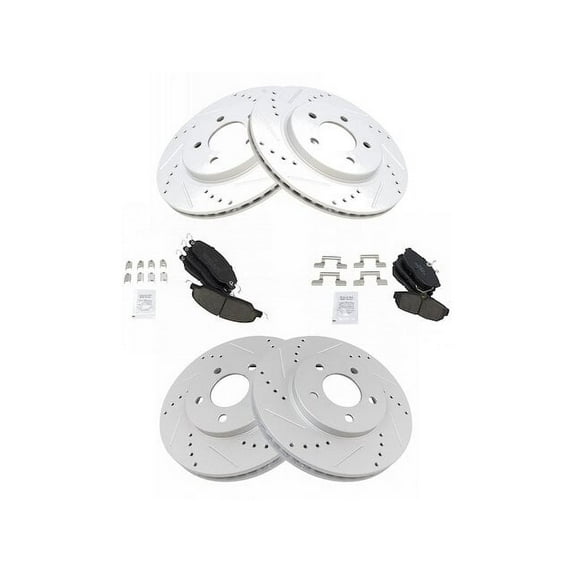 Front and Rear Brake Pad and Rotor Kit - Compatible with 2005 - 2010 Ford Mustang 4.0L V6 2006 2007 2008 2009