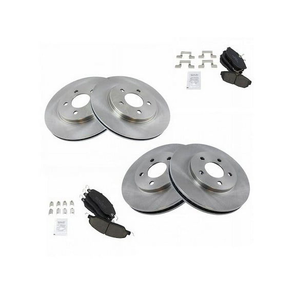 Front and Rear Brake Pad and Rotor Kit - Compatible with 2005 - 2010 Ford Mustang 4.0L V6 2006 2007 2008 2009