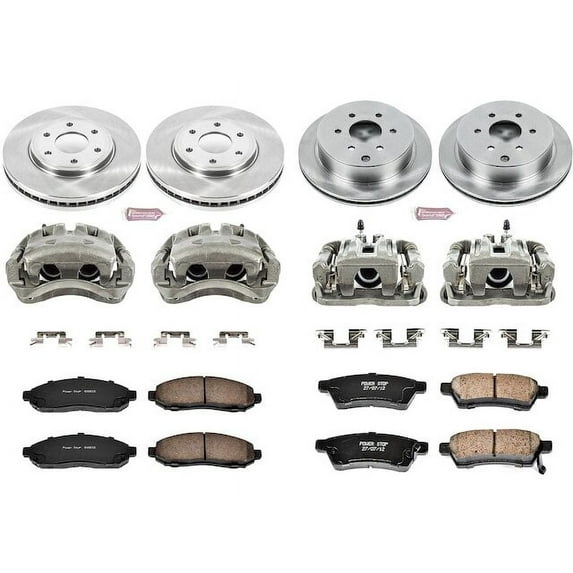 Front and Rear Brake Pad and Rotor Kit - Compatible with 2005 - 2015 Nissan Frontier RWD 2006 2007 2008 2009 2010 2011 2012 2013 2014
