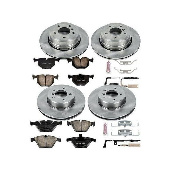 Front and Rear Brake Pad and Rotor Kit - Compatible with 2006 - 2007 BMW 530xi Sedan - Power Stop