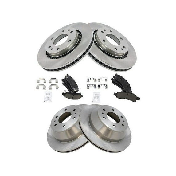 Front and Rear Brake Pad and Rotor Kit - Compatible with 2006 - 2007 Chevy Trailblazer 4.2L 6-Cylinder