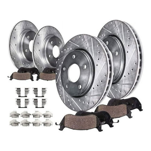 Front and Rear Brake Pad and Rotor Kit - Compatible with 2006 - 2007 Honda Accord Hybrid 3.0L V6