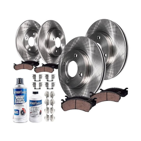 Front and Rear Brake Pad and Rotor Kit - Compatible with 2006 - 2007 Kia Rio