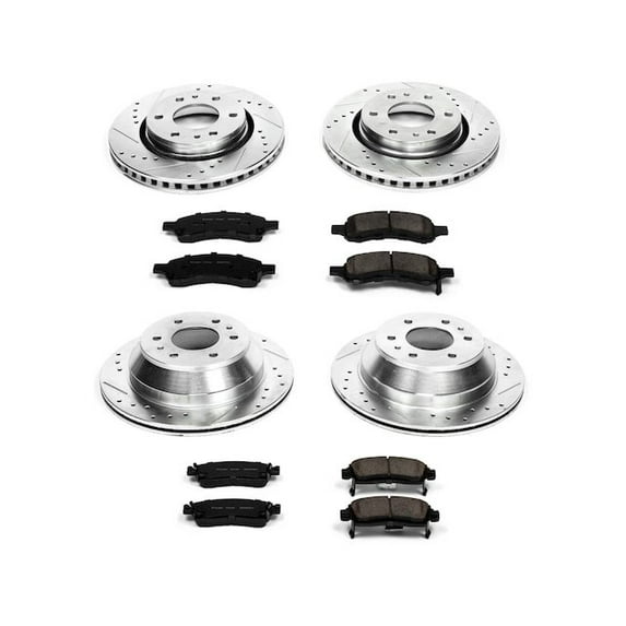 Front and Rear Brake Pad and Rotor Kit - Compatible with 2006 - 2009 Chevy Trailblazer 4.2L 6-Cylinder 2007 2008