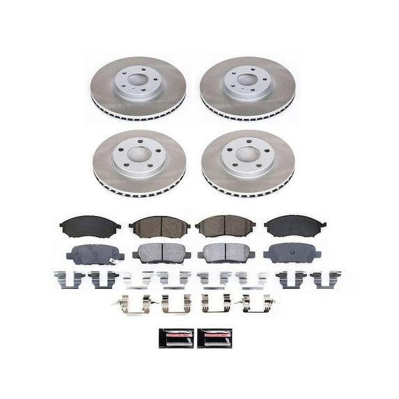 Front and Rear Brake Pad and Rotor Kit - Compatible with 2006 - 2009 INFINITI M35 - Power Stop