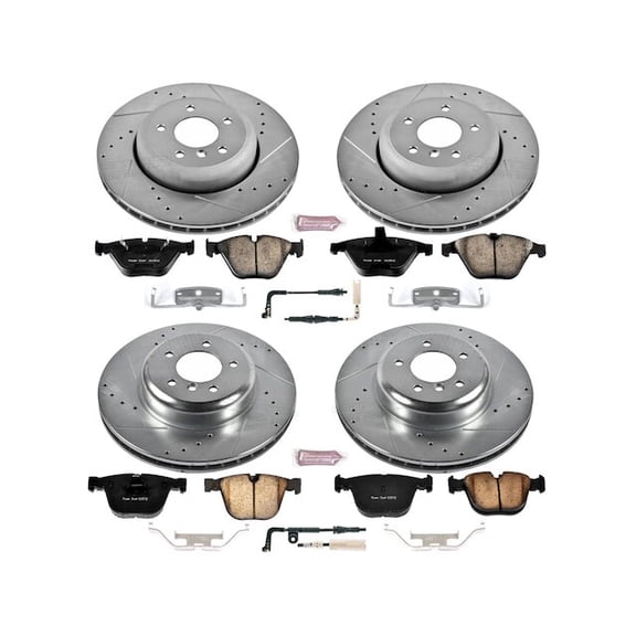 Front and Rear Brake Pad and Rotor Kit - Compatible with 2006 - 2010 BMW 550i 2007 2008 2009