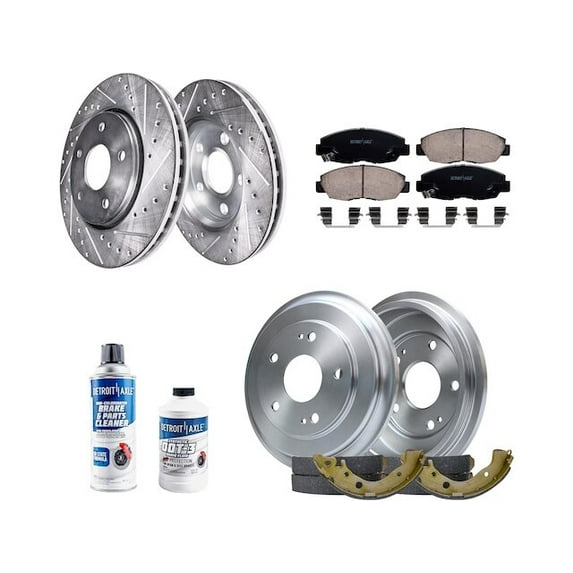 Front and Rear Brake Pad and Rotor Kit - Compatible with 2006 - 2011 Honda Civic 2007 2008 2009 2010