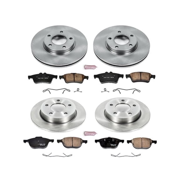 Front and Rear Brake Pad and Rotor Kit - Compatible with 2006 - 2013 Mazda 3 i 2.0L 4-Cylinder - Power Stop