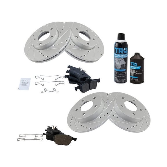 Front and Rear Brake Pad and Rotor Kit - Compatible with 2006 - 2013 Mazda 3 i 2.0L 4-Cylinder 2007 2008 2009 2010 2011 2012