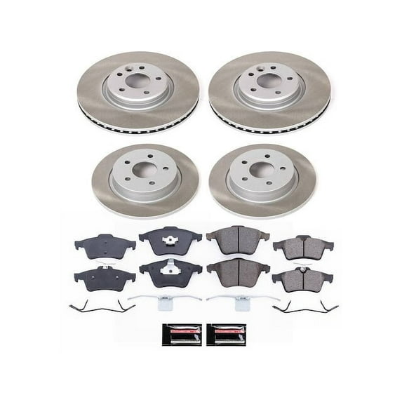 Front and Rear Brake Pad and Rotor Kit - Compatible with 2006 - 2013 Volvo C70 - Power Stop