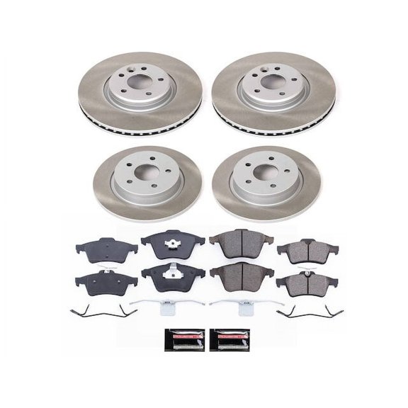 Front and Rear Brake Pad and Rotor Kit - Compatible with 2006 - 2013 Volvo C70 2007 2008 2009 2010 2011 2012