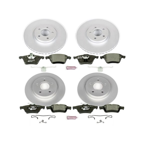 Front and Rear Brake Pad and Rotor Kit - Compatible with 2006 - 2013 Volvo C70 2007 2008 2009 2010 2011 2012