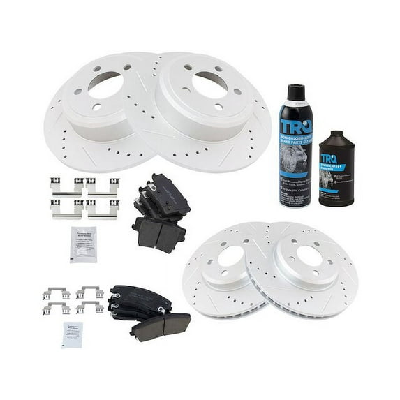 Front and Rear Brake Pad and Rotor Kit - Compatible with 2006 - 2018 Dodge Charger 2007 2008 2009 2010 2011 2012 2013 2014 2015 2016 2017 2019 2020