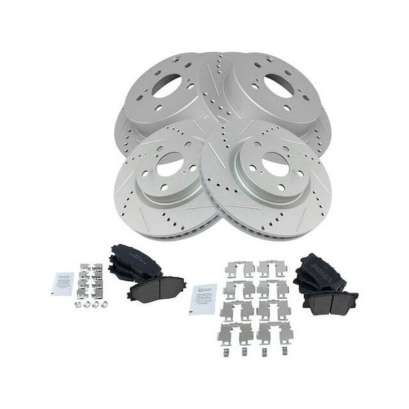 Front and Rear Brake Pad and Rotor Kit - Compatible with 2006 - 2018 Toyota RAV4 2007 2008 2009 2010 2011 2012 2013 2014 2015 2016 2017