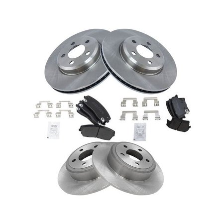 Front and Rear Brake Pad and Rotor Kit - Compatible with 2006 - 2019 Dodge Charger 2007 2008 2009 2010 2011 2012 2013 2014 2015 2016 2017 2018