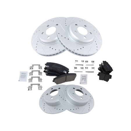 Front and Rear Brake Pad and Rotor Kit - Compatible with 2006 - 2020 Dodge Charger 2007 2008 2009 2010 2011 2012 2013 2014 2015 2016 2017 2018 2019