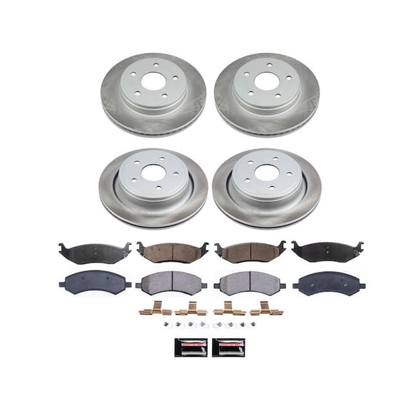 Front and Rear Brake Pad and Rotor Kit - Compatible with 2007 - 2009 Chrysler Aspen 2008