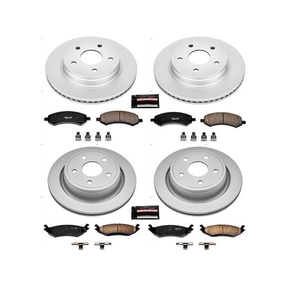 Front and Rear Brake Pad and Rotor Kit - Compatible with 2007 - 2009 Chrysler Aspen 2008