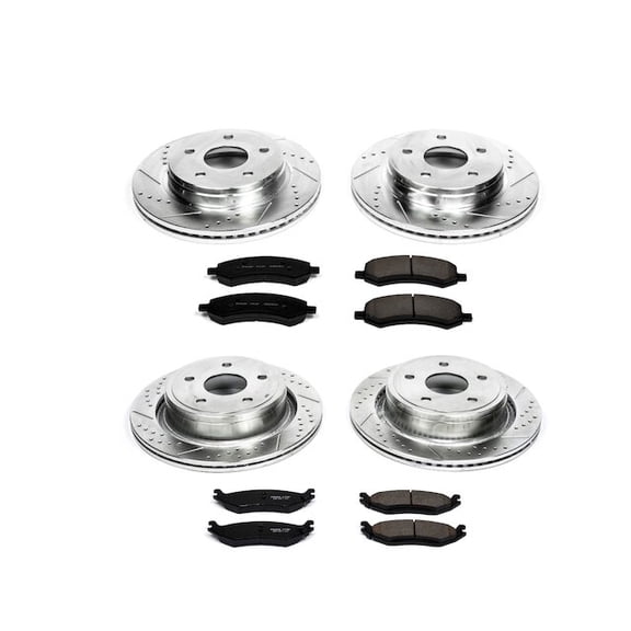 Front and Rear Brake Pad and Rotor Kit - Compatible with 2007 - 2009 Chrysler Aspen 2008