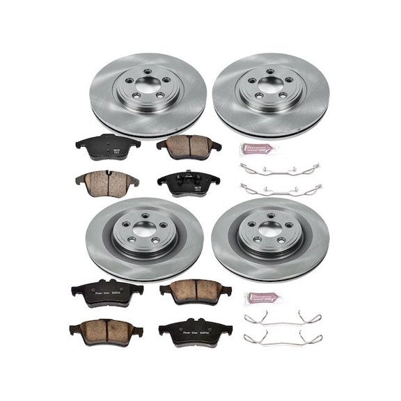 Front and Rear Brake Pad and Rotor Kit - Compatible with 2007 - 2009 Jaguar XK 2008
