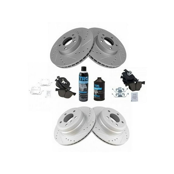 Front and Rear Brake Pad and Rotor Kit - Compatible with 2007 - 2010, 2014 - 2018 BMW X5 3.0L 6-Cylinder 2008 2009 2015 2016 2017