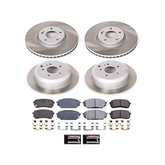 Front and Rear Brake Pad and Rotor Kit - Compatible with 2007 - 2012 Hyundai Veracruz - Power Stop
