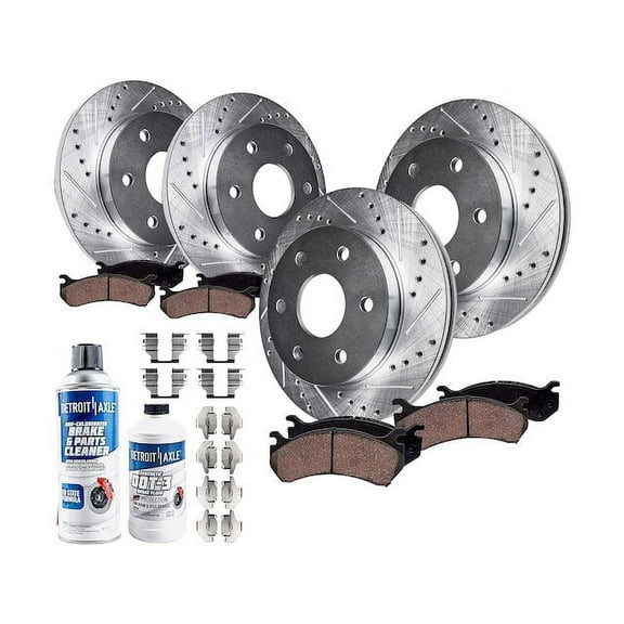 Front and Rear Brake Pad and Rotor Kit - Compatible with 2007 - 2013 Chevy Avalanche 2008 2009 2010 2011 2012