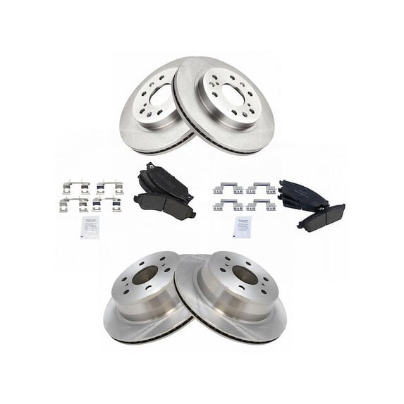 Front and Rear Brake Pad and Rotor Kit - Compatible with 2007 GMC Yukon XL 1500