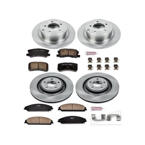 Front and Rear Brake Pad and Rotor Kit - Compatible with 2008 - 2009 Dodge Caliber SRT-4 - Power Stop
