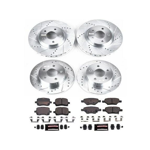 Front and Rear Brake Pad and Rotor Kit - Compatible with 2008 - 2010 Chevrolet HHR - Power Stop