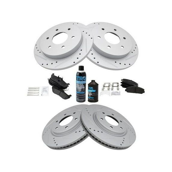 Front and Rear Brake Pad and Rotor Kit - Compatible with 2008 - 2010 INFINITI QX56 2009
