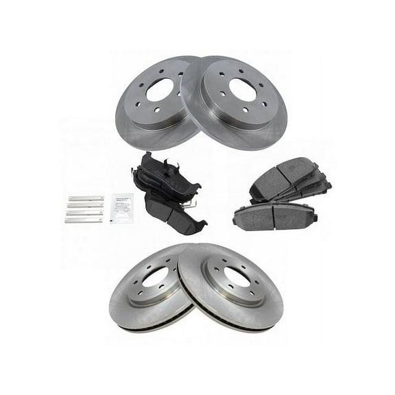 Front and Rear Brake Pad and Rotor Kit - Compatible with 2008 - 2010 Nissan TITAN 2009