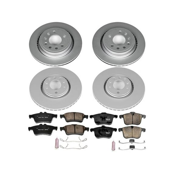 Front and Rear Brake Pad and Rotor Kit - Compatible with 2008 - 2011 Saab 9-3 AWD 2009 2010