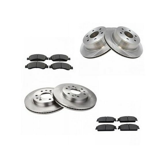 Front and Rear Brake Pad and Rotor Kit - Compatible with 2008 - 2013 Cadillac Escalade EXT 2009 2010 2011 2012