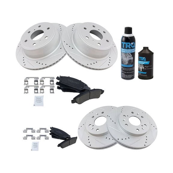 Front and Rear Brake Pad and Rotor Kit - Compatible with 2008 - 2013 Cadillac Escalade EXT 2009 2010 2011 2012