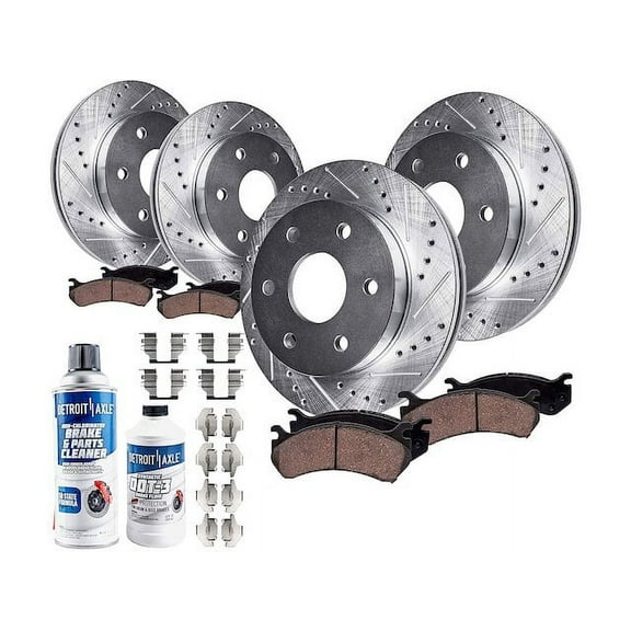 Front and Rear Brake Pad and Rotor Kit - Compatible with 2008 - 2013 Chevy Avalanche 2009 2010 2011 2012