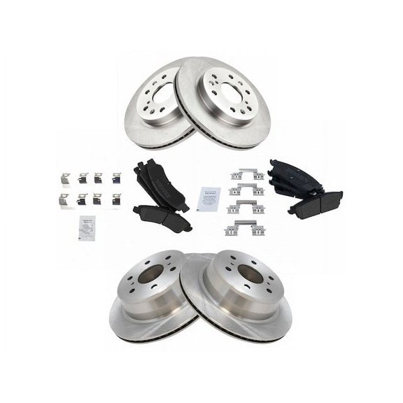 Front and Rear Brake Pad and Rotor Kit - Compatible with 2008 - 2013 Chevy Avalanche 2009 2010 2011 2012