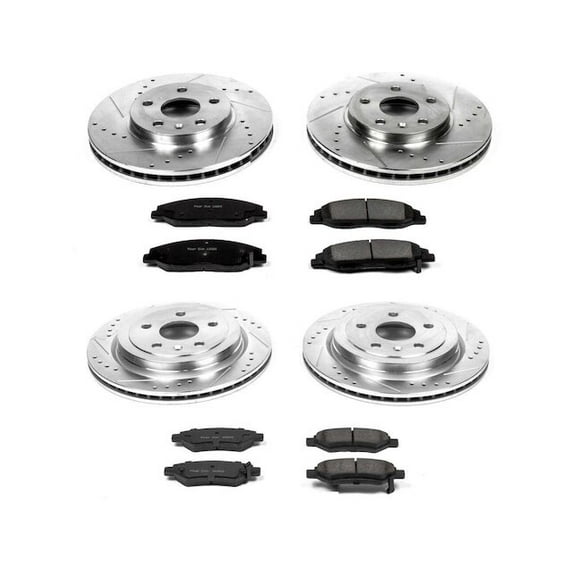 Front and Rear Brake Pad and Rotor Kit - Compatible with 2008 - 2014 Cadillac CTS 2009 2010 2011 2012 2013