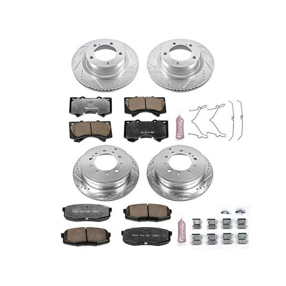 Front and Rear Brake Pad and Rotor Kit - Compatible with 2008 - 2022 Toyota Sequoia 2009 2010 2011 2012 2013 2014 2015 2016 2017 2018 2019 2020 2021