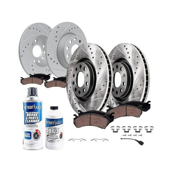 Front and Rear Brake Pad and Rotor Kit - Compatible with 2009 - 2010 Audi A3