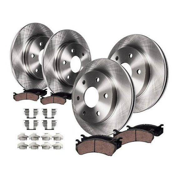 Front and Rear Brake Pad and Rotor Kit - Compatible with 2009 - 2010 Hummer H3T
