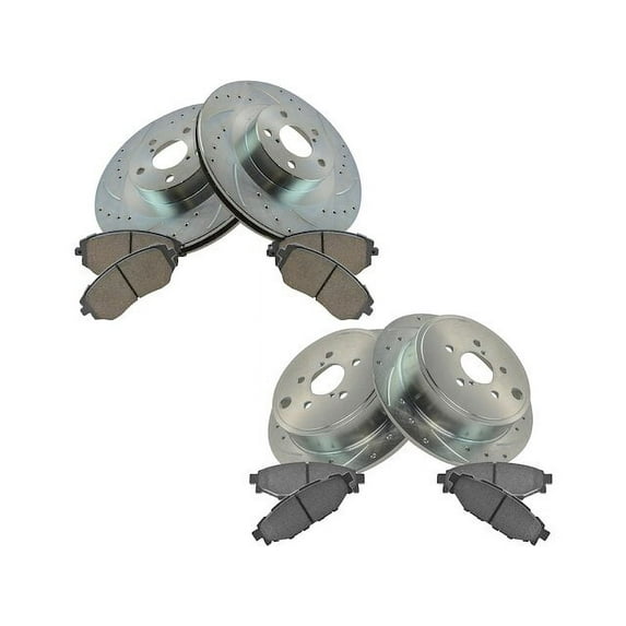 Front and Rear Brake Pad and Rotor Kit - Compatible with 2009 - 2010 Subaru Forester