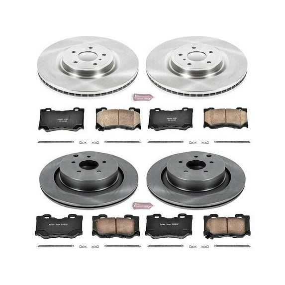 Front and Rear Brake Pad and Rotor Kit - Compatible with 2009 - 2013 INFINITI FX50 - Power Stop